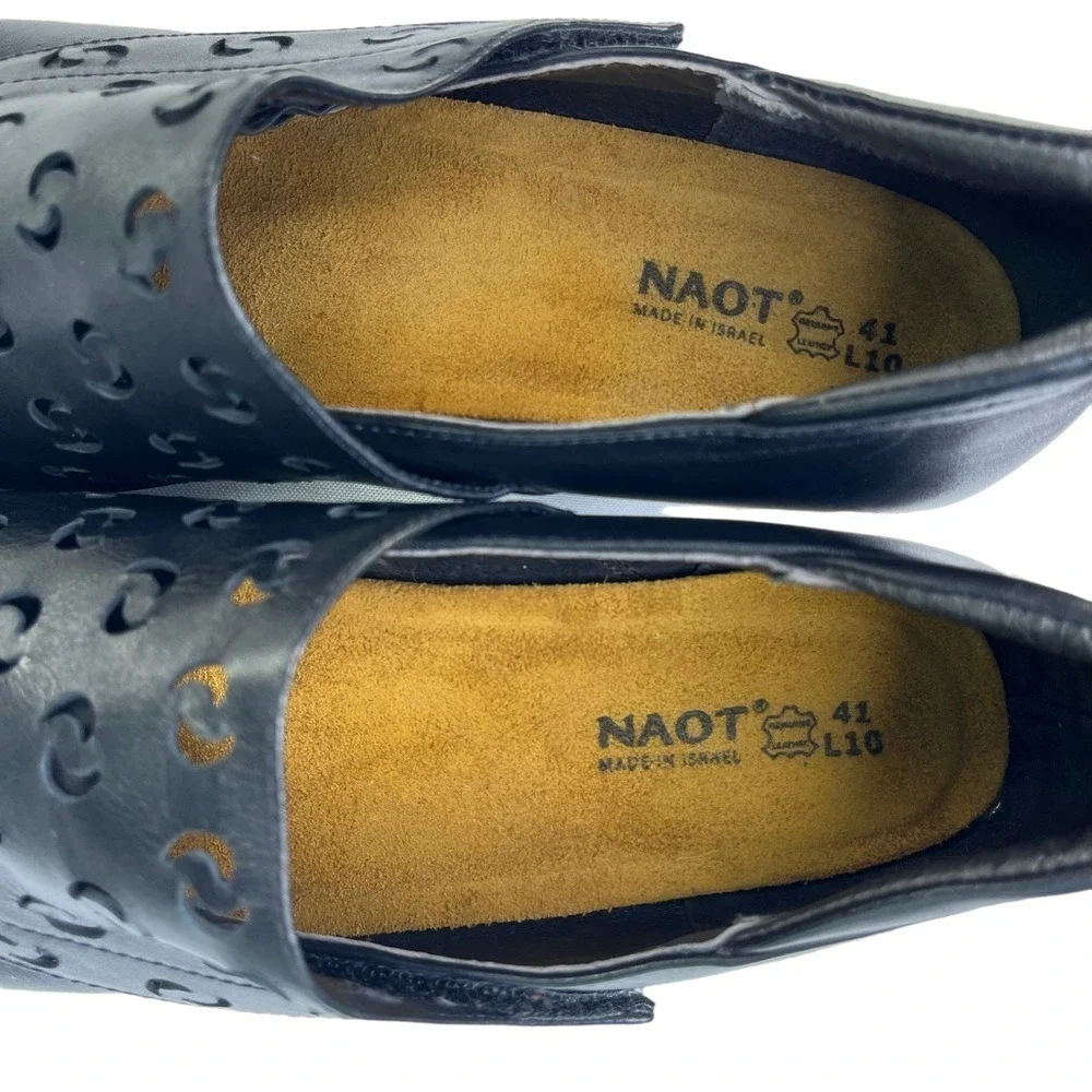 Naot Precious Black Leather Retro Boho Comfort‎ Heels Mary Jane Womens 10-10.5